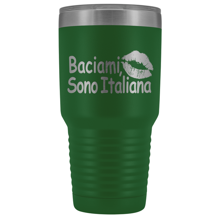 Kiss Me I'm Italian Tumbler - Large 30 oz. in Green, Orange, Purple