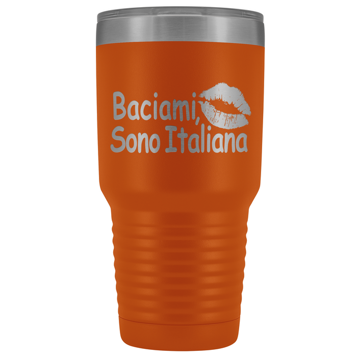 Kiss Me I'm Italian Tumbler - Large 30 oz. in Green, Orange, Purple