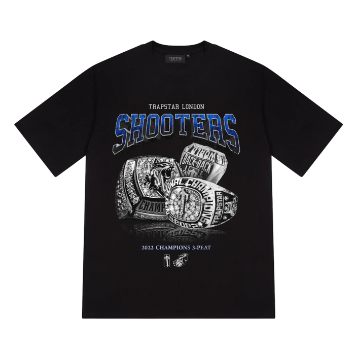 Koszulka Three-Peat Champions Tee Black Blue Edition TRAPSTAR Koszulki