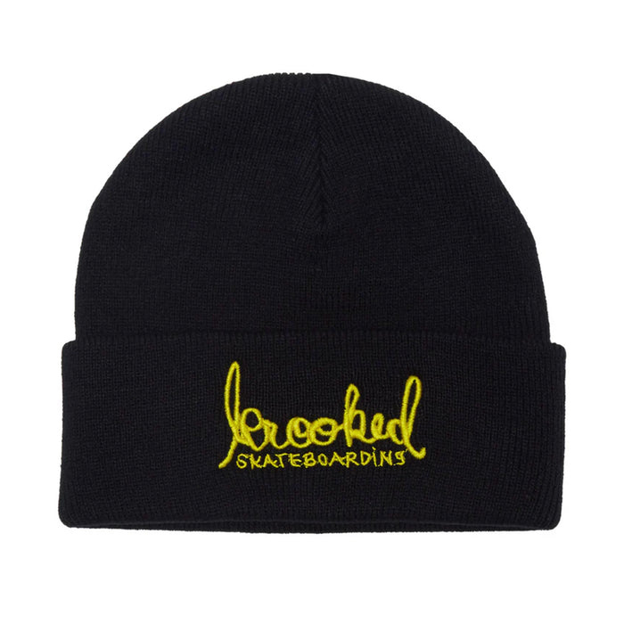Krooked - Skript Cuffed Beanie (Black/Yellow)