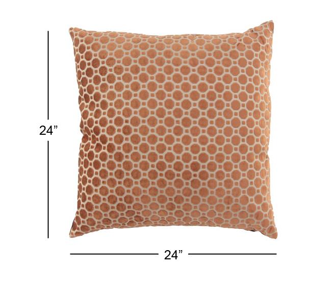 LARGE SQUARE BROWN THROW PILLOW WITH GEOMETRIC PATTERN