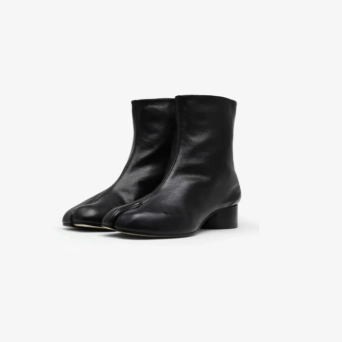 Leather Split Toe Ankle Boots