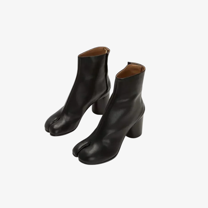 Leather Split Toe Ankle Boots