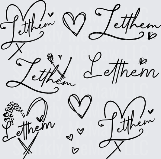 Let Them Script Variations 10x10 inch sheet