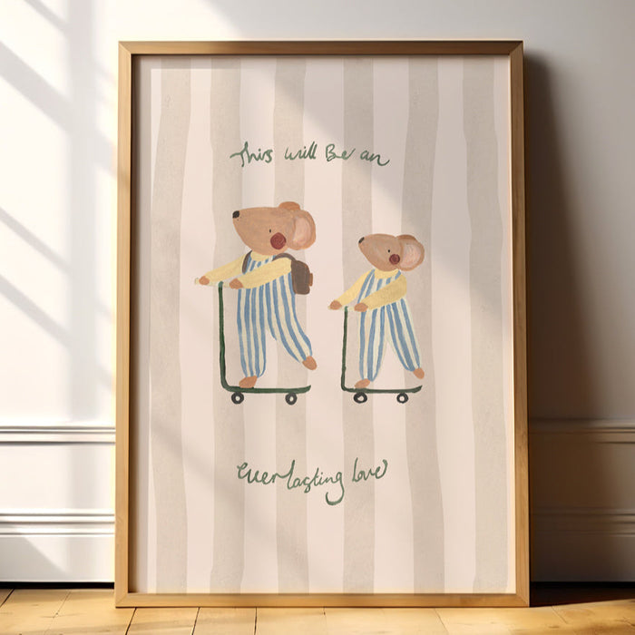 Lion & The Pear - Hand-Illustrated Print - Everlasting Love Brothers Mice - Mabel & Fox