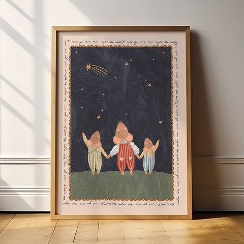 Lion & The Pear - Hand-Illustrated Print - I Need you Three Mice - Mabel & Fox