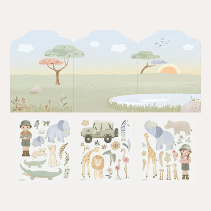 Little Dutch – Reusable Sticker Book – Safari - Mabel & Fox
