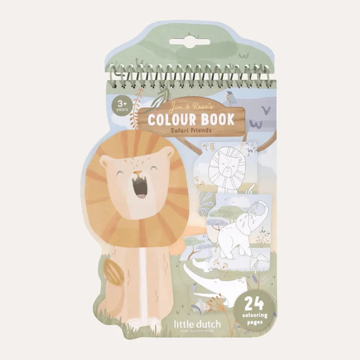 Little Dutch – Shaped Colouring Book – Safari Lion - Mabel & Fox