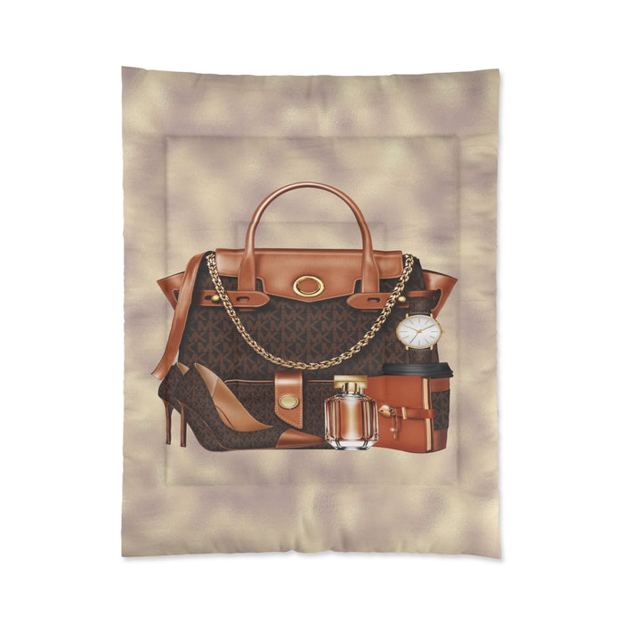 Luxury Handbag & Accessories Comforter – Chic Fashion Bedroom Throw