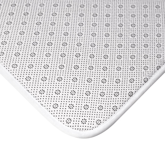 Luxury Vanity Bath Mat — Designer Pattern Lipstick & Umbrella on Marble