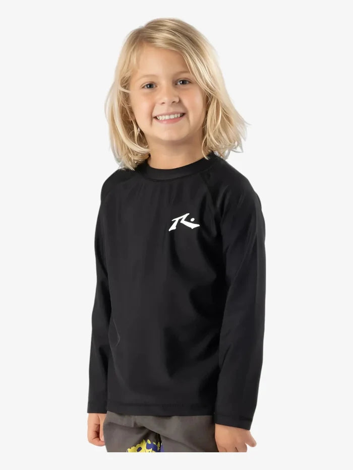 Lycra Rusty Long Sleeve Rashie Niño Negro - Indy