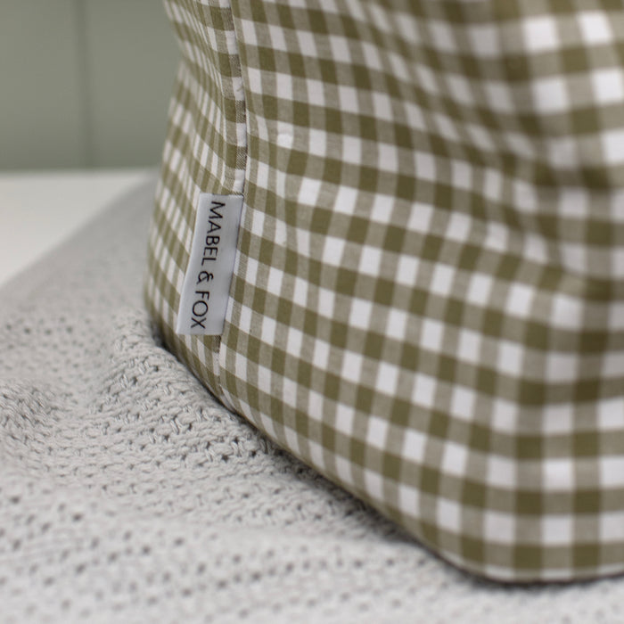 Mabel & Fox - Gingham Nappy Caddy - Green - Mabel & Fox