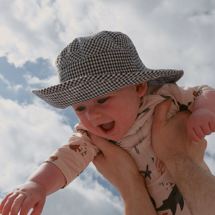 Mabel & Fox - Gingham Sun Hat - Black - Mabel & Fox