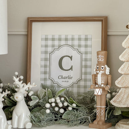 Mabel & Fox - Personalised Art Print - Sage Gingham - Mabel & Fox
