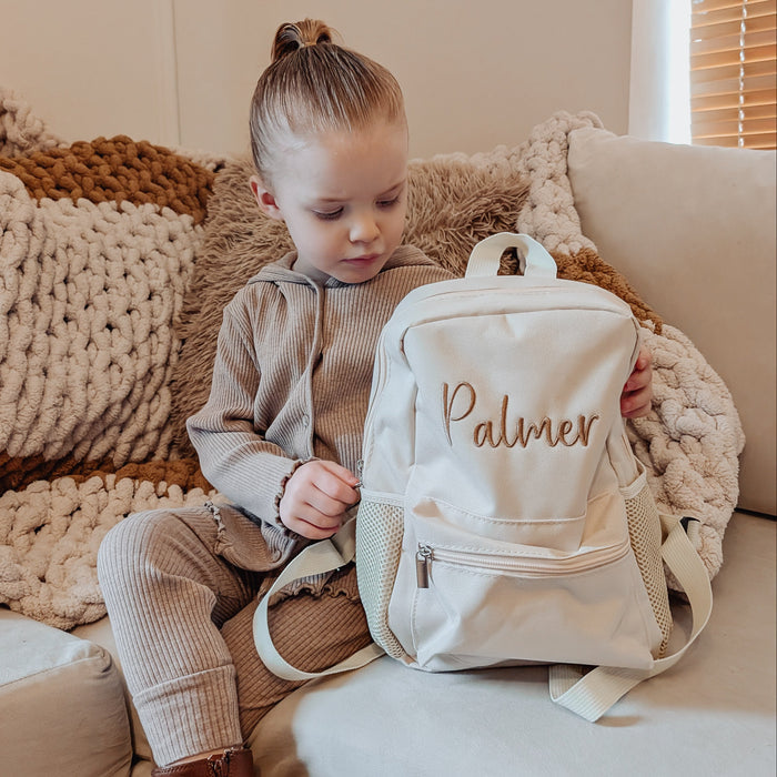 Mabel & Fox - Personalised Kids Mini Backpack - Cream - Mabel & Fox