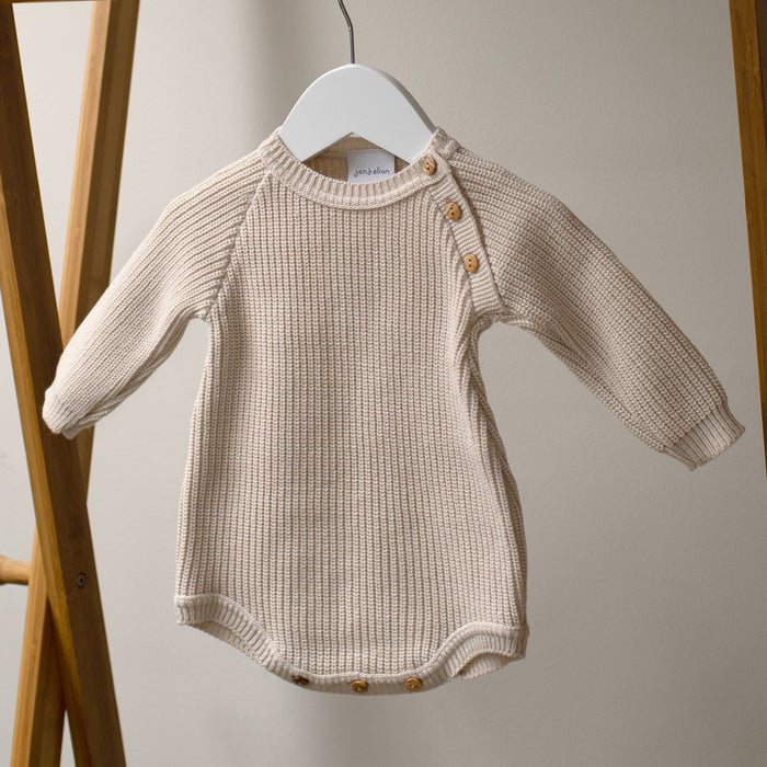 Mabel & Fox - Knitted Romper - Taupe - Mabel & Fox