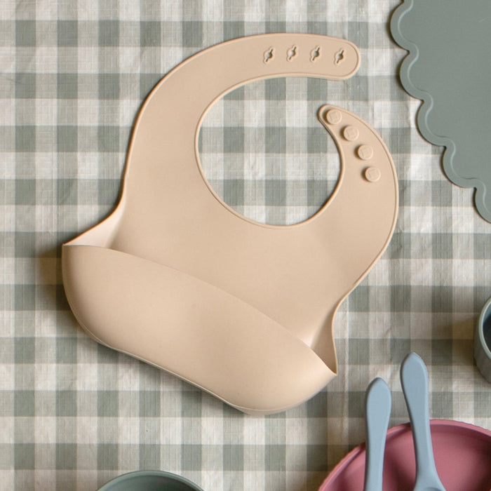 Mabel & Fox - Silicone Bib - Beige - Mabel & Fox