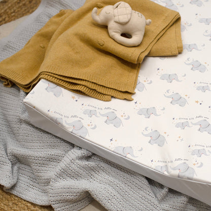 Mabel & Fox - Wedge Baby Changing Mat - Elephants - Mabel & Fox
