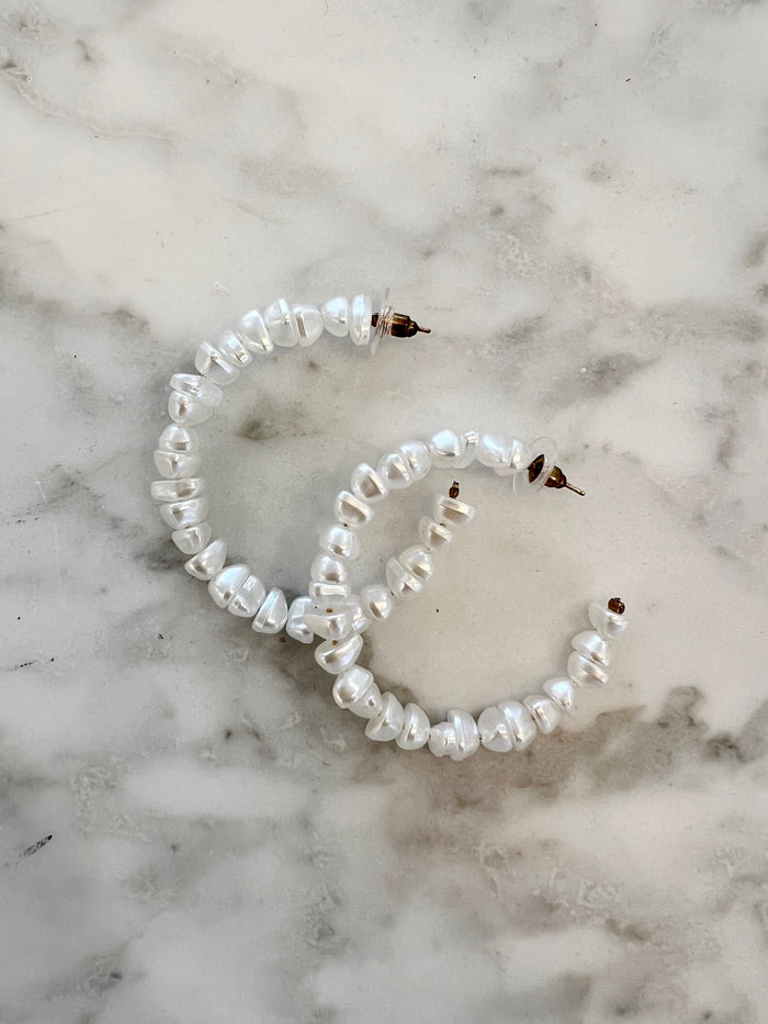 Made With Love Pearl Hoops
