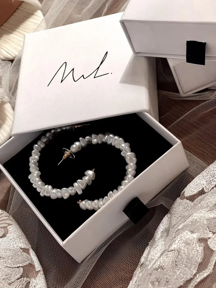Made With Love Pearl Hoops