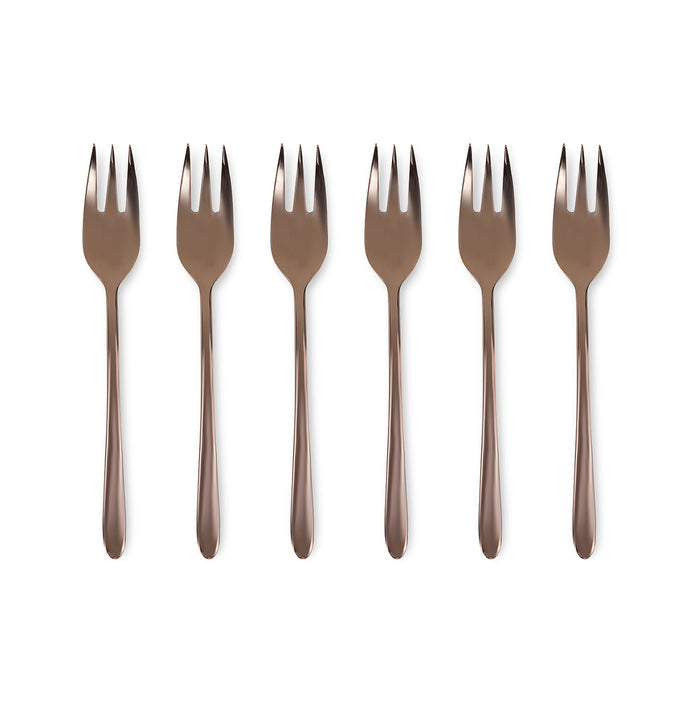 Malachite bronzo lucido- set 6 forchette dolce