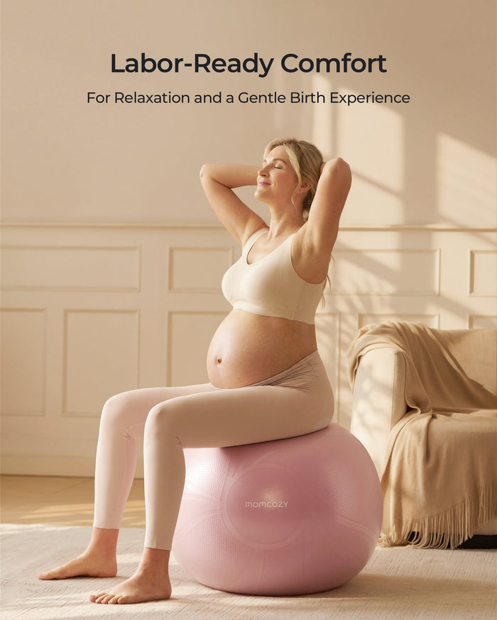 Maternity Yoga Set: Pregnancy Ball + Ultra Soft Seamless Nursing Bra YN21