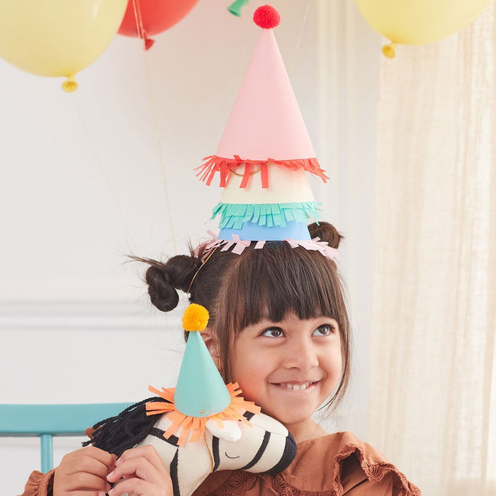 Meri Meri - Mini Pom Pom Party Hats - Pack Of 8 - Mabel & Fox