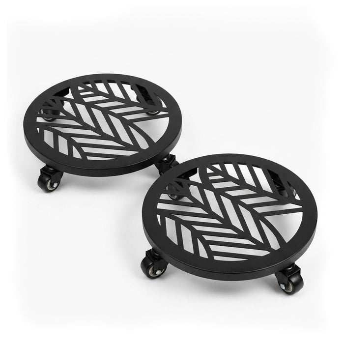 Metal Plant Caddy with Wheels - Pack of 2