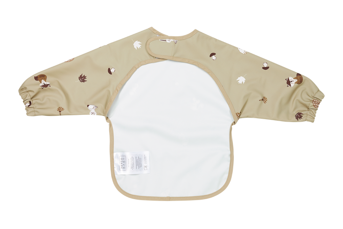 Meyco - Long Sleeved Bib - Forest Animals Sand - Mabel & Fox