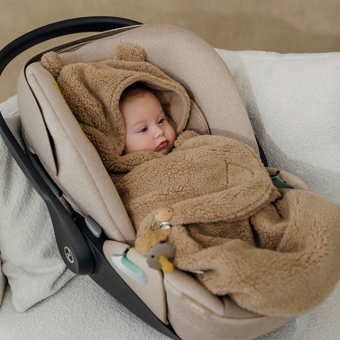 Meyco - Teddy Wrap Blanket - Warm Brown Bear - Mabel & Fox