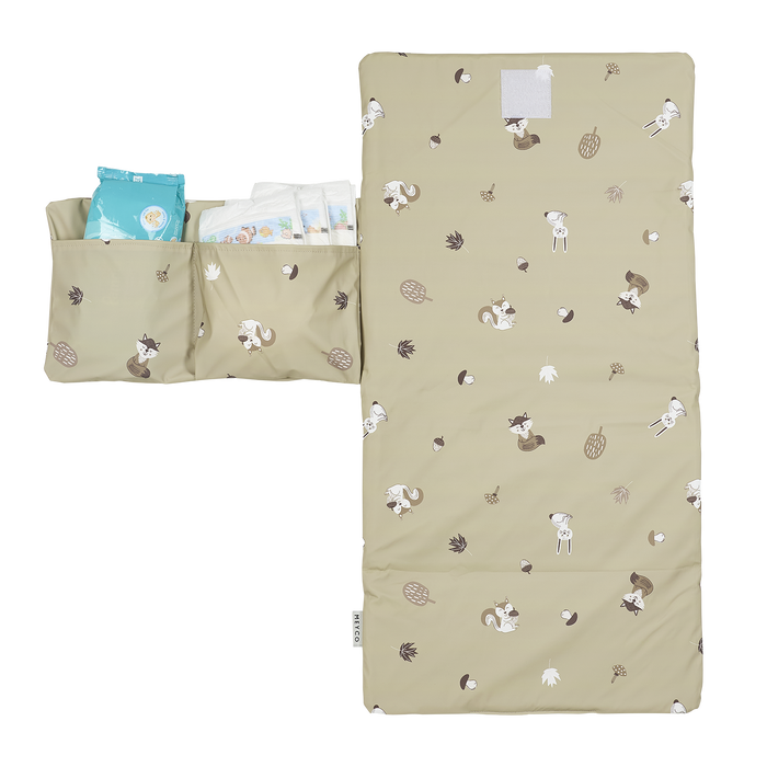 Meyco - Travel Changing Mat - Forest Animals Sand - Mabel & Fox