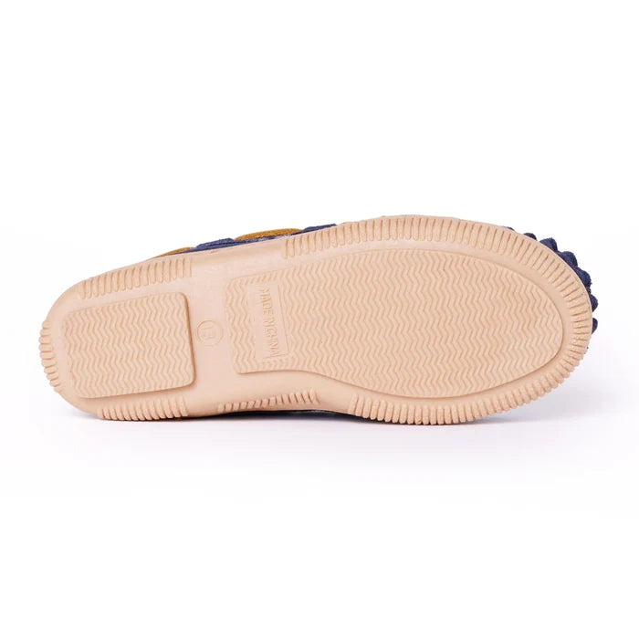 Minnetonka Pile Lined Hardsole Suede (Navy Shark) - Children's Slipper