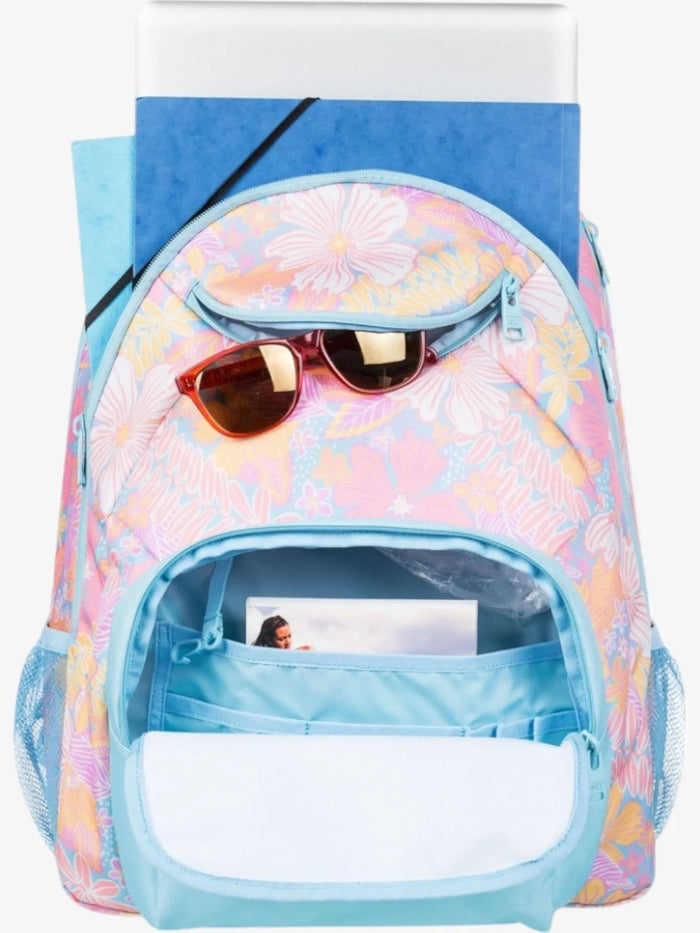 Mochila Roxy Shadow Swell Printed Celeste Floreado