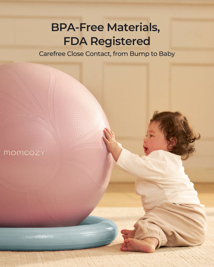 Momcozy BirthEase Maternity Exercise Ball-Petal Sky