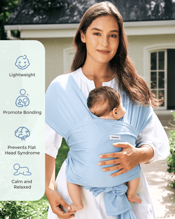 Momcozy Blue Mesh Baby Wrap