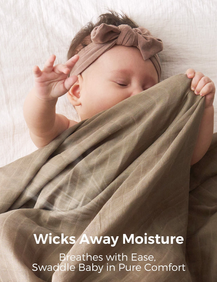 Momcozy Softness Swaddle Blankets -  Brown (4 Pack)
