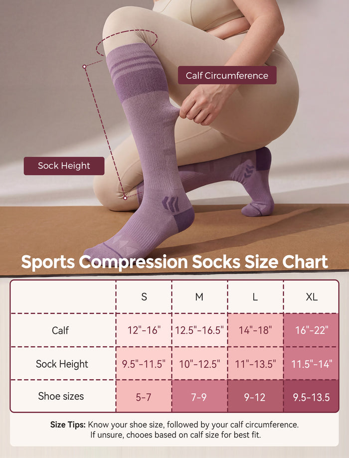 Momcozy Wide Calf Compression Socks 20-30mmHg for Sports 2 Pairs