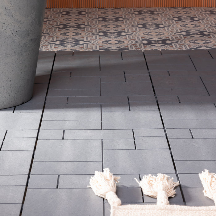 Mosaic Composite Interlocking Decking Tiles - Light Grey - Pack of 10