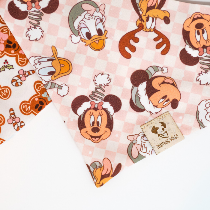 Mousey Gingerbread - Single Snap Bandana (Reversible)