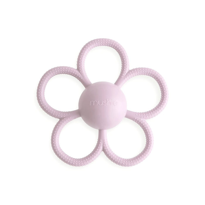 Mushie - Daisy Rattle - Teether - Soft Lilac - Mabel & Fox