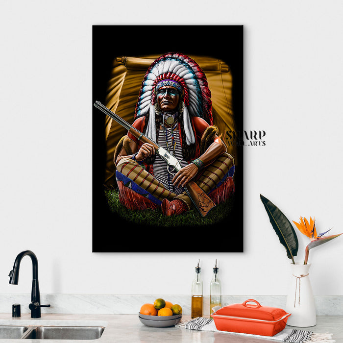 Native American Chief Wall Art Canvas