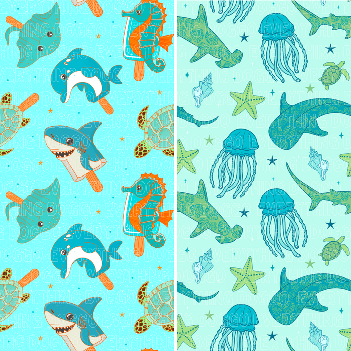 Ocean Pops - Active Snap On Bandana (Reversible)