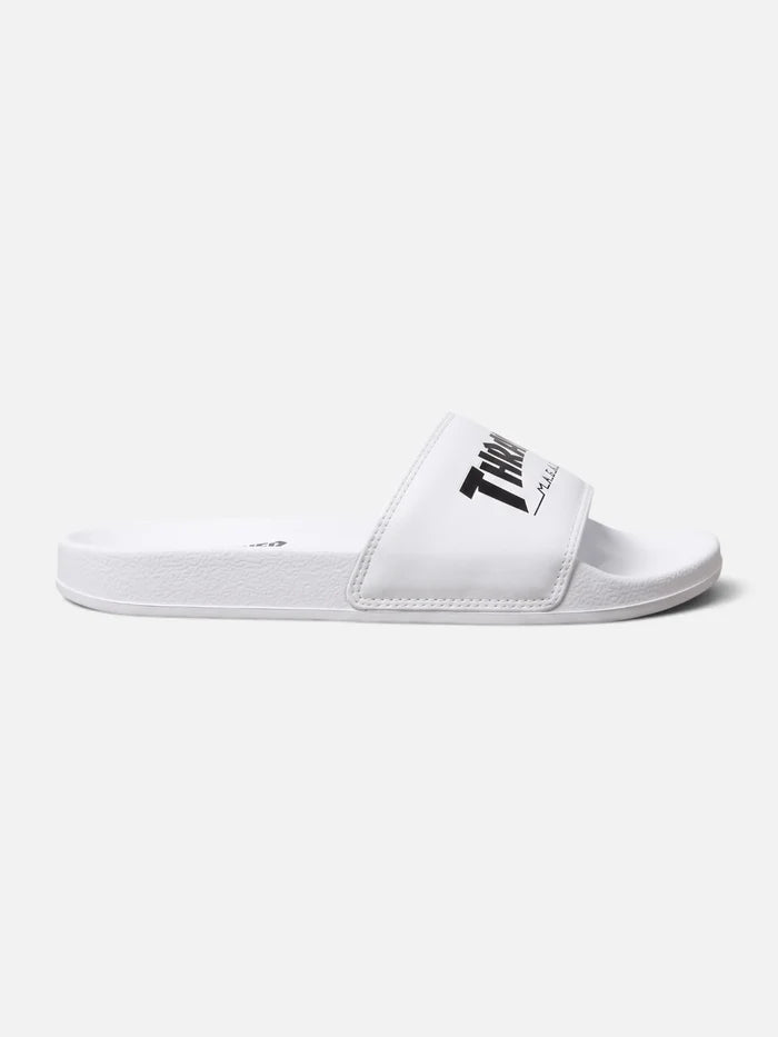 Ojota Thrasher Sliders Magazine Blanco Negro