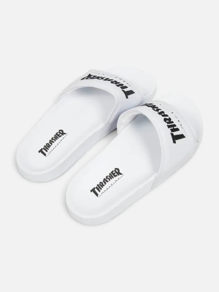 Ojota Thrasher Sliders Magazine Blanco Negro