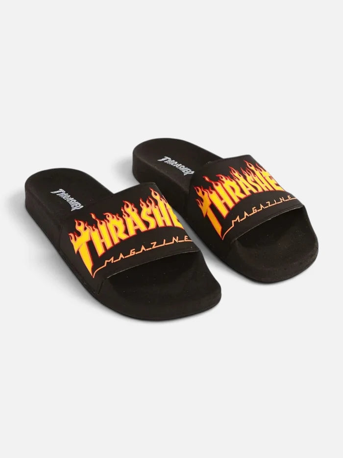 Ojota Thrasher Sliders Magazine Flame Negro