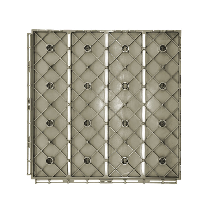 Pack of 12 Polydeck PVC Decking Tiles - Beige