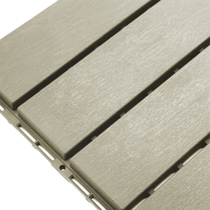Pack of 12 Polydeck PVC Decking Tiles - Beige