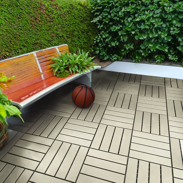 Pack of 12 Polydeck PVC Decking Tiles - Beige