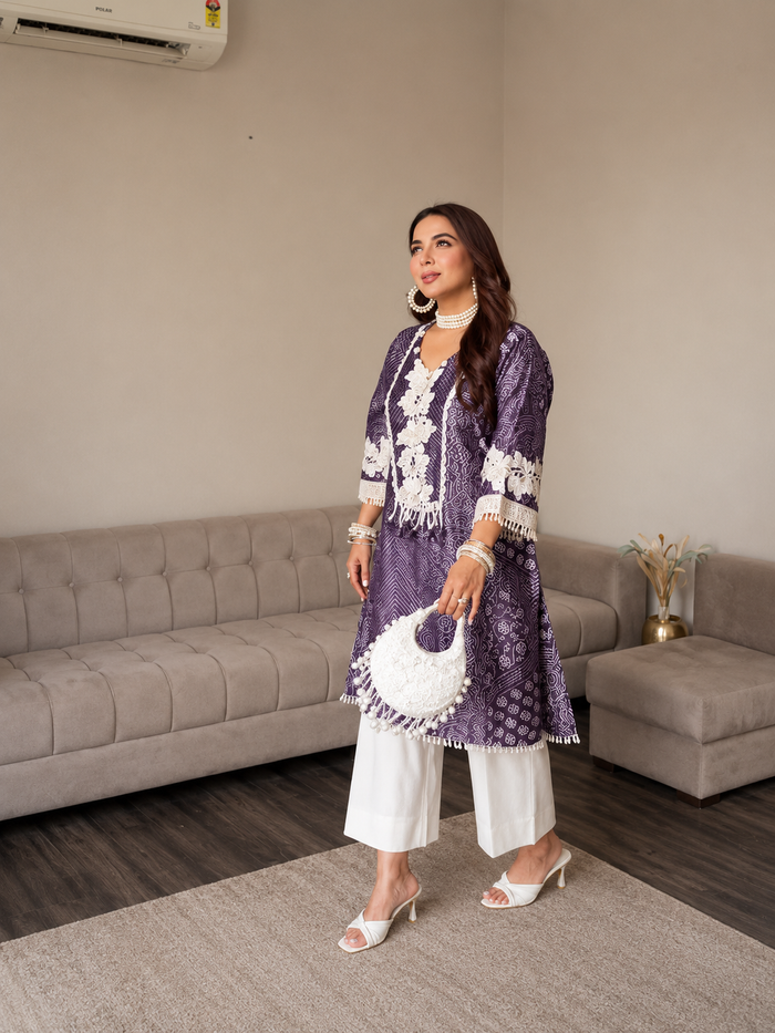 Pankh Purple Kurta Set Singapore