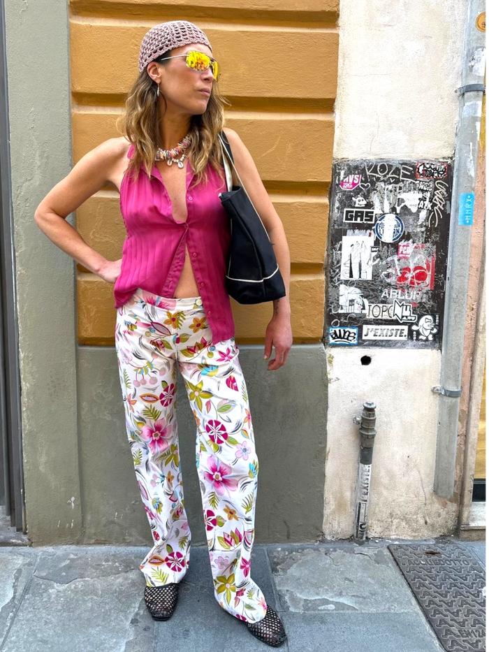 pantaloni floreali Denny Rose
